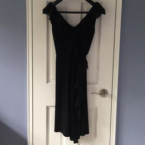 Black ruffled wrap dress